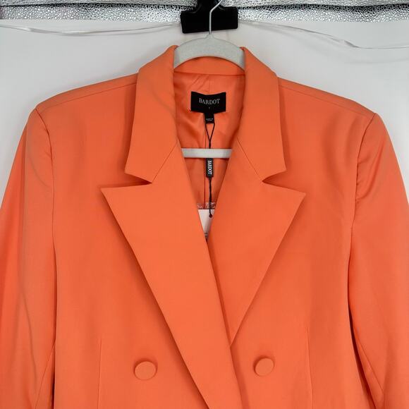 Bardot Womens S Oversized Blazer in Orange Fizz Double Breasted Club Trendy - Picture 4 of 13